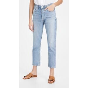Citizens Of Humanity 'Charlotte' Blue Crop High Rise Straight Jeans Size 27